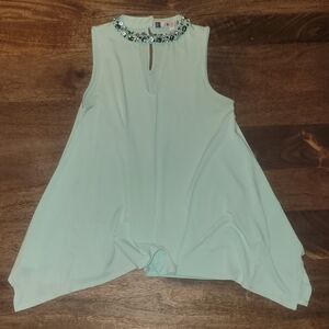 Jennifer Lopez Mint Green Embellished Blouse